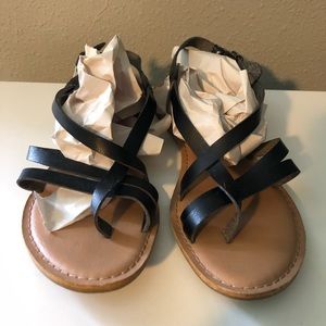 Black Leather strap sandals